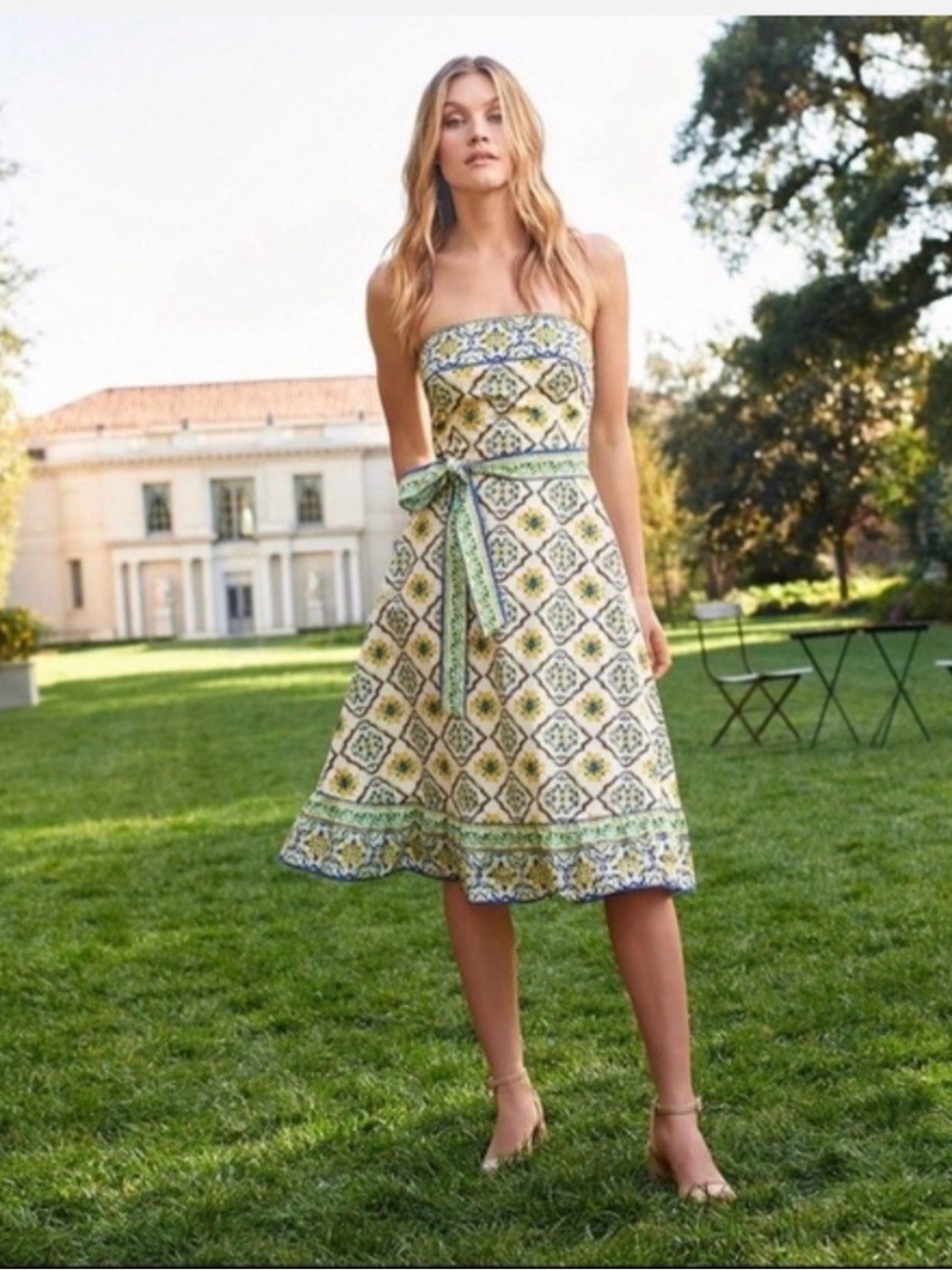 Antonio Melani garden party resort Valerie citrus grove strapless midi dress
